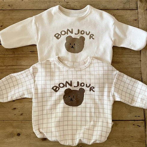 Autumn cartoon bear long sleeve T-shirt crew neck casual bottoming shirt